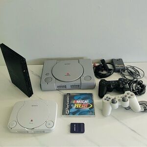 Sony PlayStation (PS1 , PS2 Slim, PSone) Console Set, Game, & Accessories